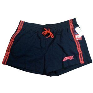 FORMULA 1 Black/Red Graphic Logo Racing Shorts Women's 1X